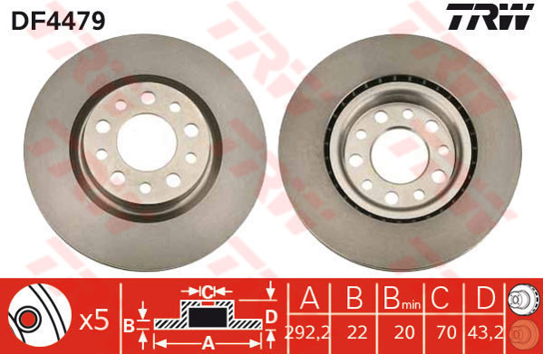 TRW Tarcza hamulcowa DF4479