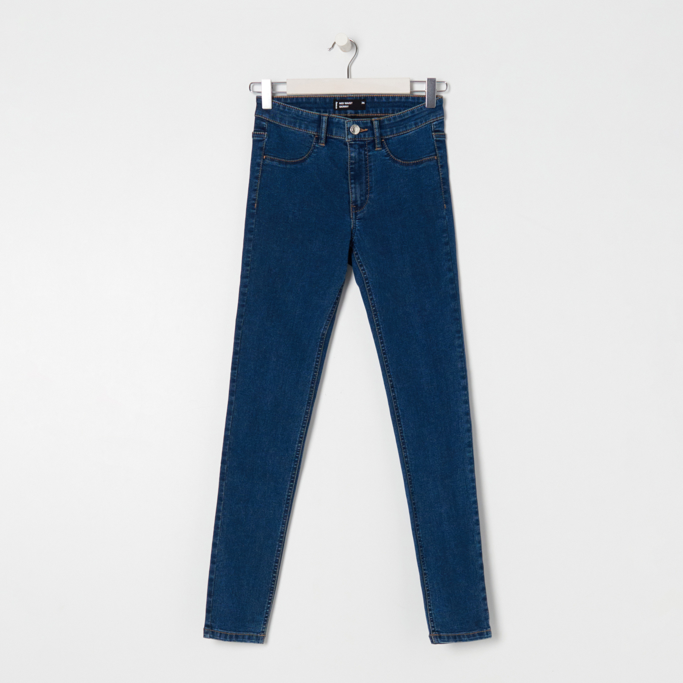 Sinsay Sinsay - Spodnie jeansowe skinny mid waist - Granatowy