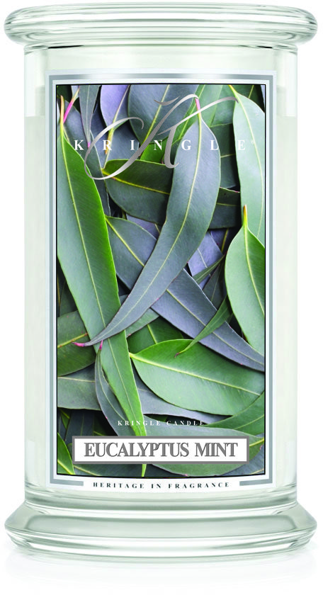 Kringle Candle Eucalyptus Mint, świeca zapachowa, duży słoik, 2 knoty