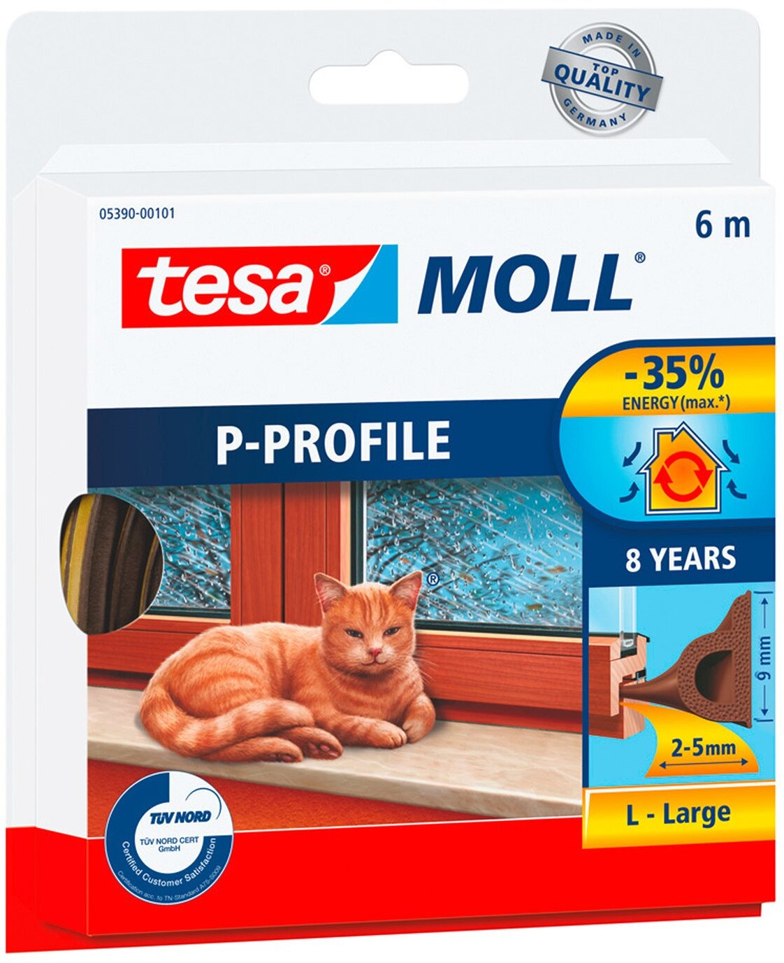 Tesa Uszczelka profil P brązowa 6 m