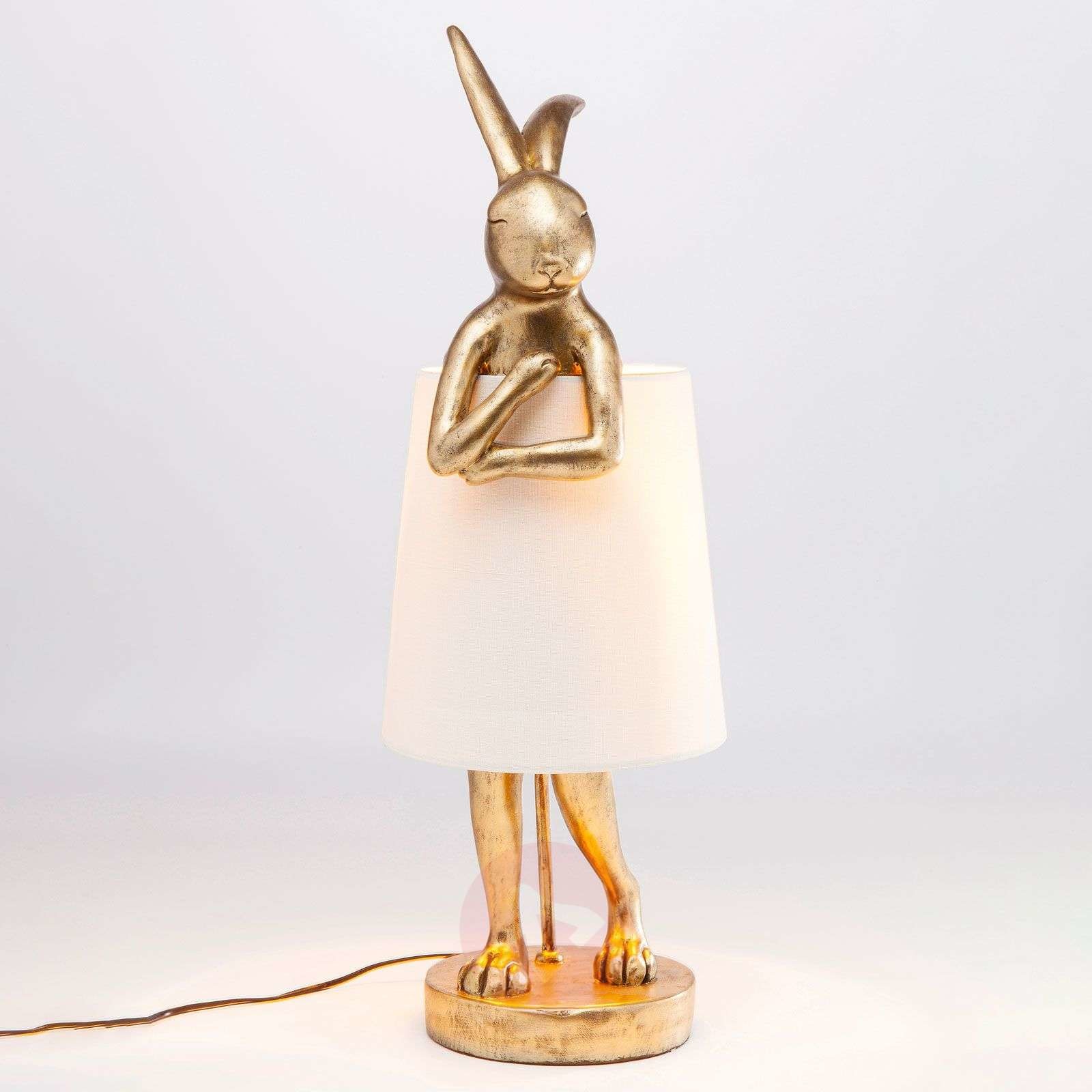 KARE Animal Rabbit lampa stołowa złota/biała