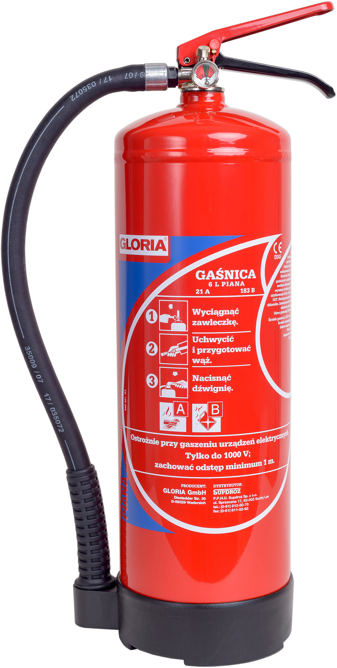 Gloria Gaśnica pianowa 6 l GLO-SD-6