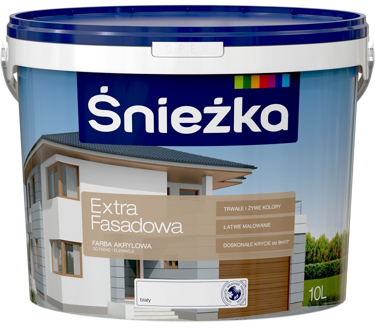 Śnieżka Extra Fasadowa Farba Elewacyjna Biała 10L