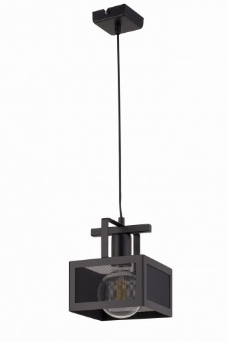 Sigma czarna lampa wisząca z kwadratowym kloszem ALBERT 1 32177 lampa sufitowa loft pojedyncza 32177