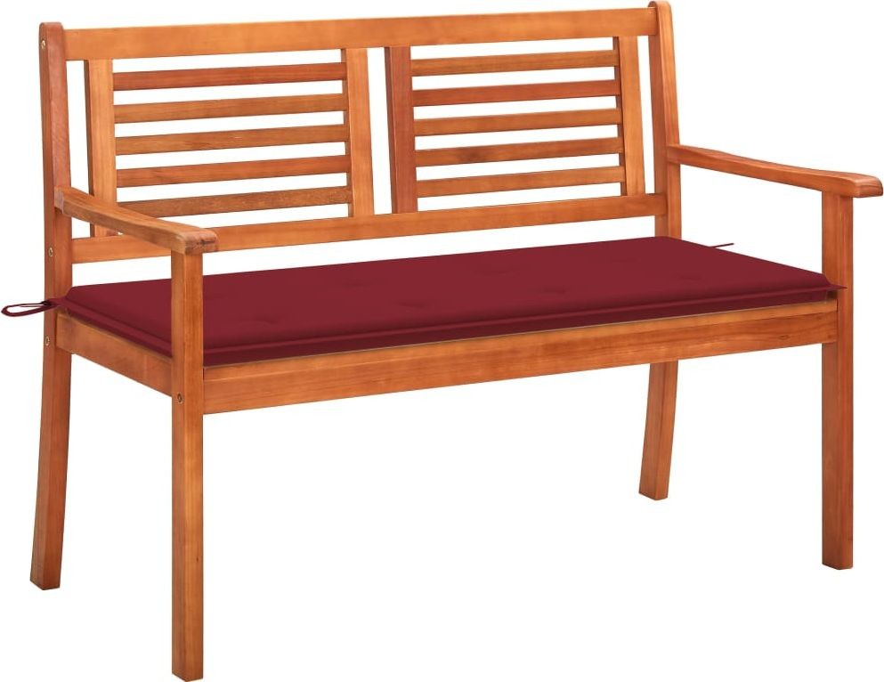vidaXL 2-os ławka ogrodowa z poduszką 120 cm lity eukaliptus 3060978