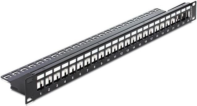 Delock 19Z Keystone Patch Panel 24 Port with strain relief - 43277