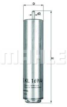 Mahle FILTR PALIWA KNECHT KL 169/4 D BMW WYŁĄCZNIE DO PODGRZEWACZA OE13327788702) KL 169/4D