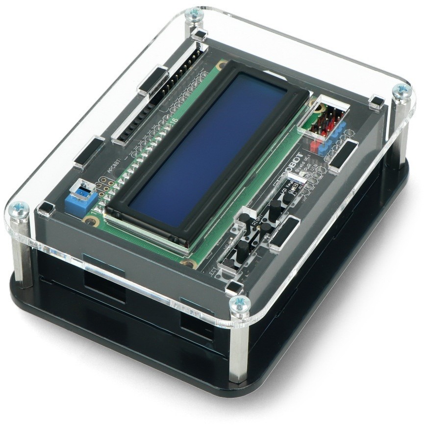 Arduino Obudowa do Uno z LCD Keypad Shield v1.1 - czarno-przezroczysta GRL-19020