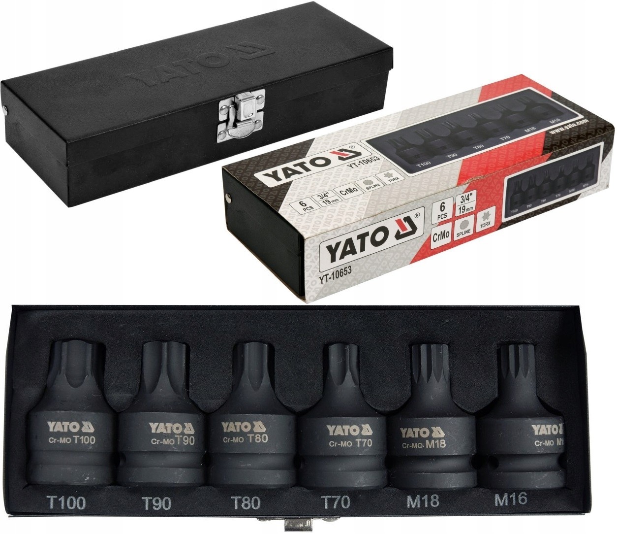 Yato Nasadki Udarowe Trzpieniowe Torx Spline 6 Szt