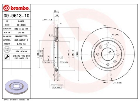 BREMBO 09.9613.10