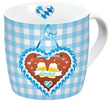 infinite by GEDA LABELS Infinite by GEDA LABELS filiżanka na Oktoberfest odłowiono BUB porcelanowa filiżanka z uchwytem, porcelana, niebieski/biały, 11,5 x 9,5 x 9 cm 12688