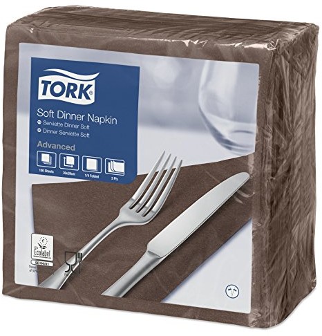 Tork 477774 papier Soft Dinner serwetki brązowy/serwetki 3 warstwowe/to doskonała jakość i rozmiar dla kolację/12 X 100 (1200) serwetki/39 x 39 cm (szer. x dł.) 477774