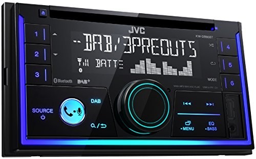 JVC KW-db93bt z podwójnym DIN CD-Receiver radio cyfrowe (DAB +), zestaw głośnomówiący Bluetooth i przesyłania strumieniowego dźwięku z czarnym KW-DB93BT