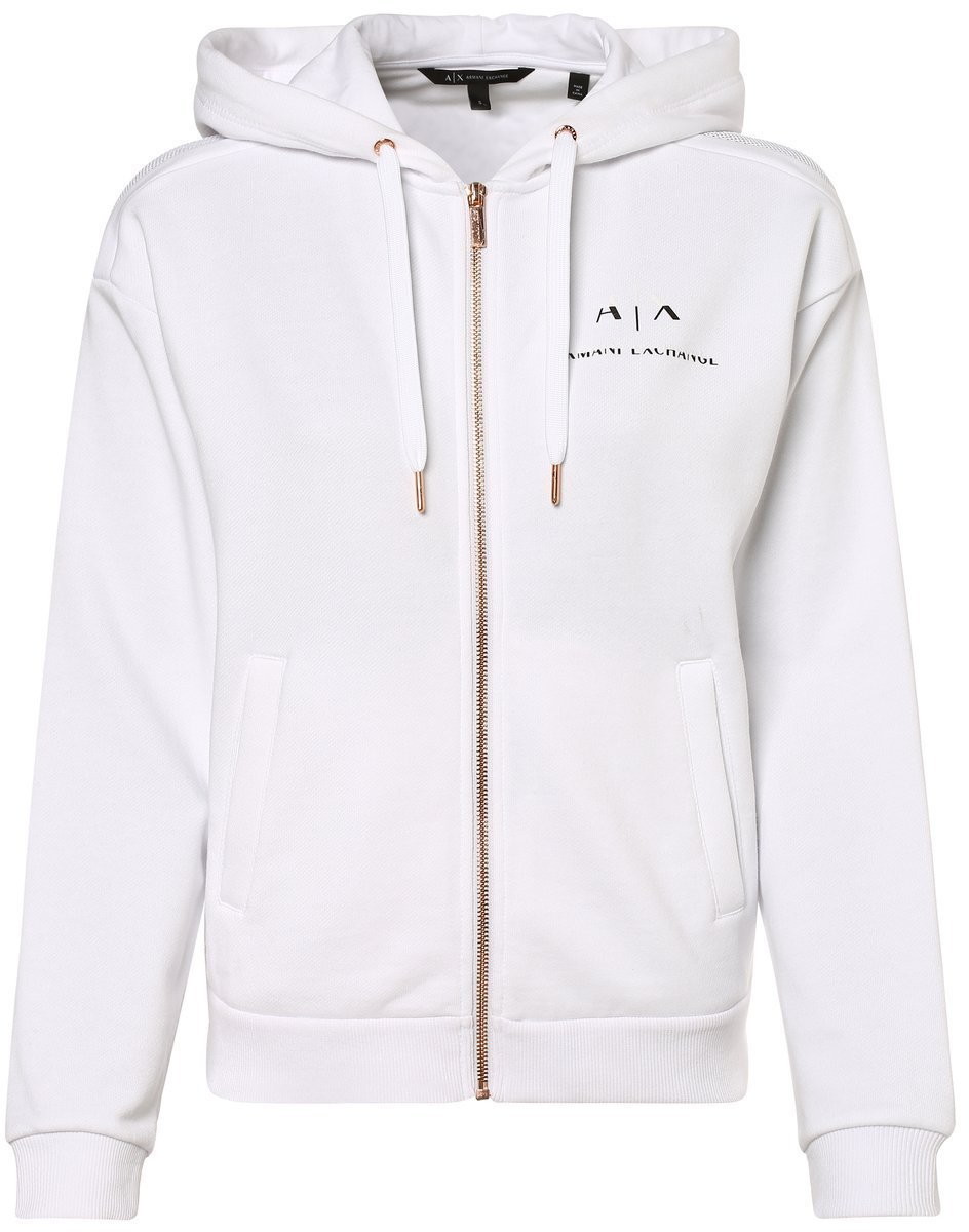 Armani Exchange Armani Exchange - Damska kurtka z kapturem, biały