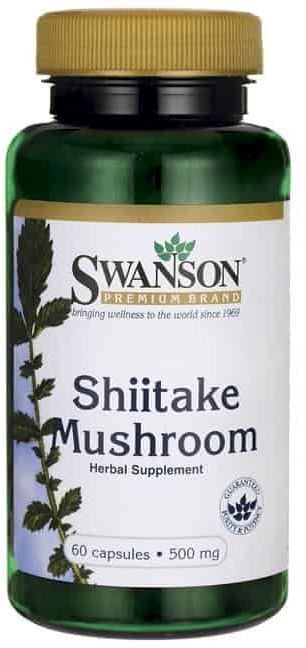 SWANSON Shiitake Mushroom (grzybek) 500mg - 60 kaps