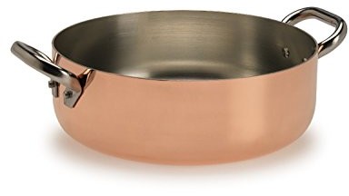 Pentole Agnelli pentole agnelli alcu104pi20 miedź do kuchenek indukcyjnych wysoka rondel z dwoma uchwytami, kolor miedziany, 28 cm ALCU106PI28