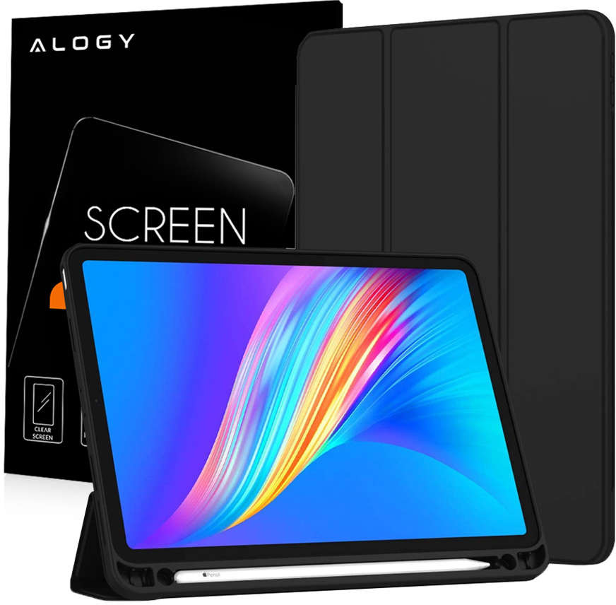 Alogy Etui z klapką obudowa Alogy Smart Case Pencil do iPad Pro 11 2021 Czarny + Szkło 9902/4545X1