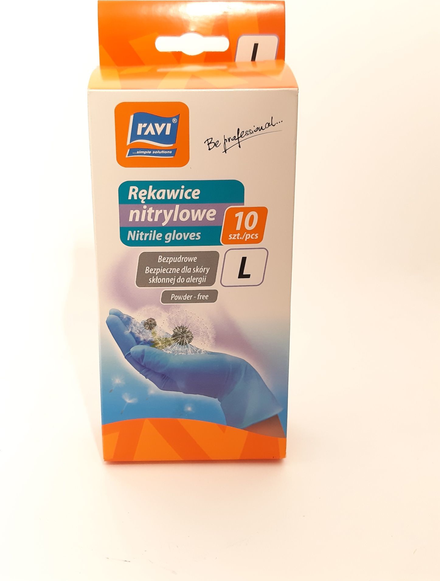Ravi Rękawice nitrylowe L 10szt antyalergic