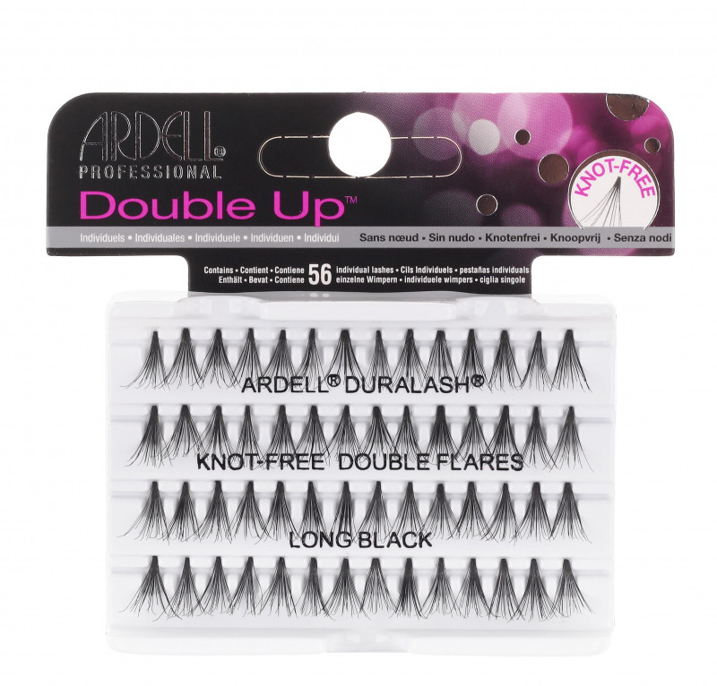 Ardell Double Up - Rzęsy w kępkach o zwiększonej objętości - KNOTTED-FREE - LONG BLACK