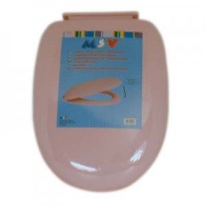 MSV Zamek  140053 deska sedesowa z gładkiego, tworzywo sztuczne/polipropylenu, 33 x 40 x 2,5 cm, różowa 760/140053