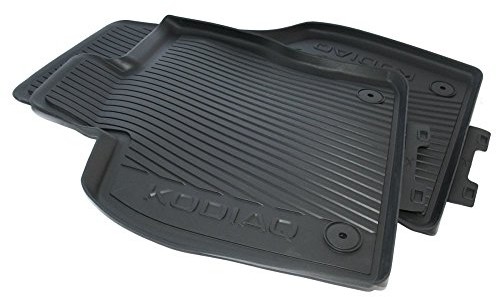 Skoda 566061502 dywaniki gumowe dywaniki gumowe oryginalne maty 2-częściowy z przodu czarna z napisem we wszystkich warunkach 566061502
