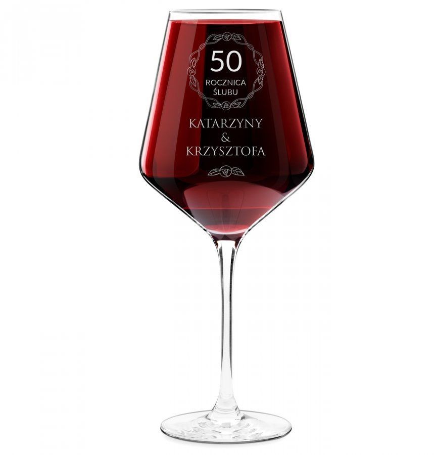Murrano Kieliszek z grawerem dla pary na 50 rocznicę złote gody SKI-AG-028