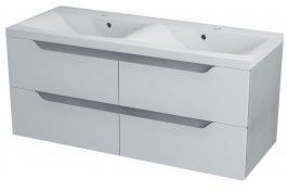 Sapho WAVE szafka umywalkowa 120x50x48cm, biała/dąb srebrny WA122