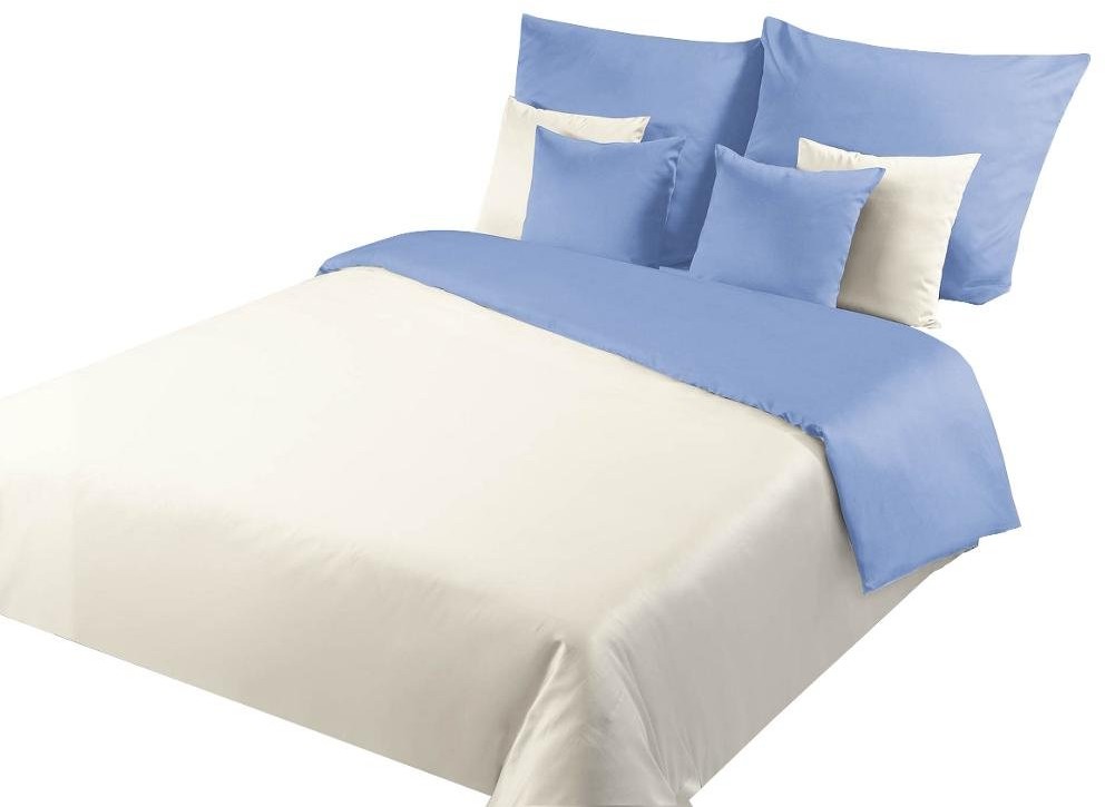 Eurofirany B.B. CHOCZYŃSCY SPÓŁKA JAWNA Pościel Nova, kremowo-błękitna, 160x200 cm, 3-elementowa