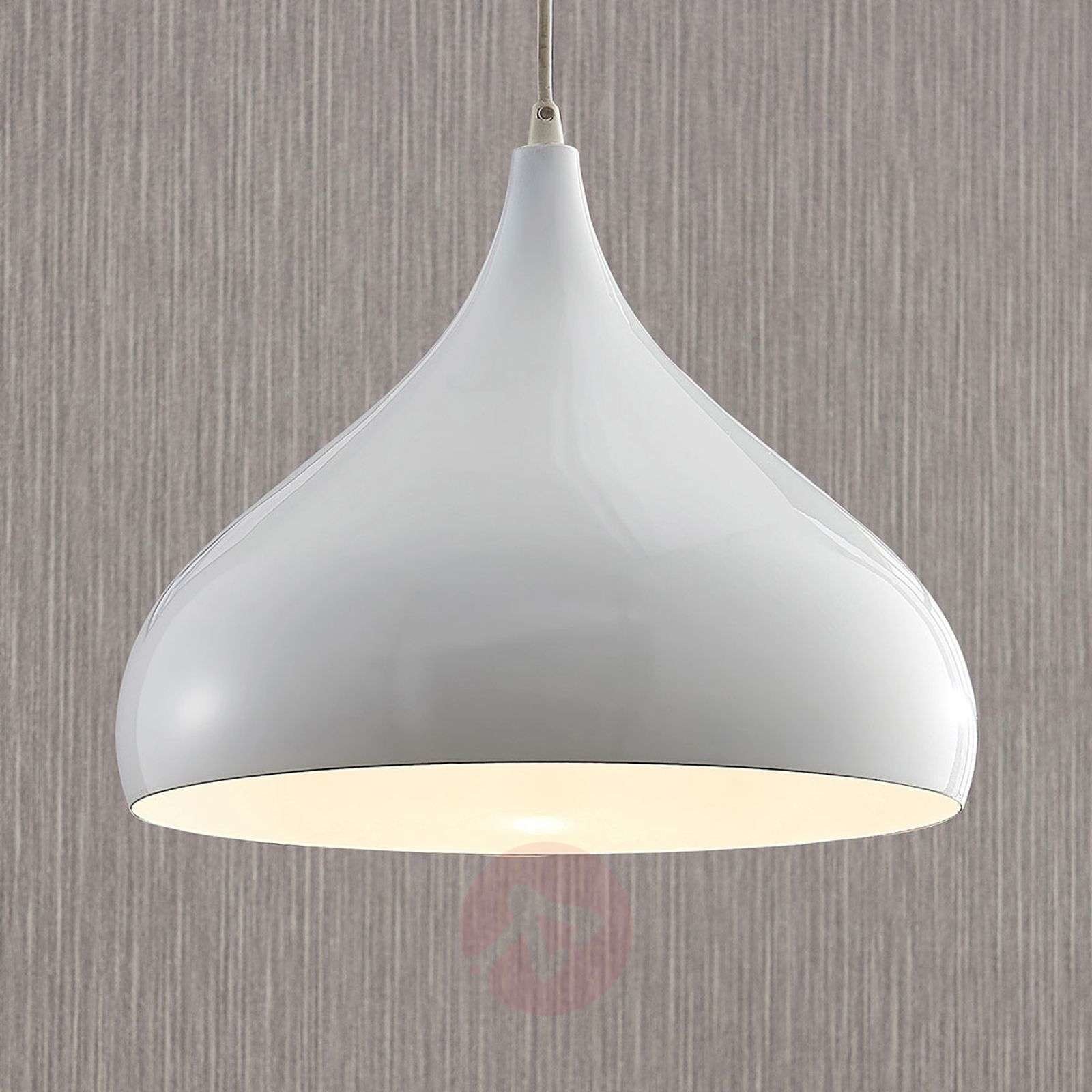 LINDBY Lampa wisząca aluminiowa Ritana, biała
