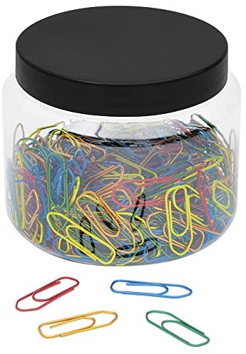 WEDO Wedo 90115040069 spinacze biurowe, metalowe, 26 mm, 400 sztuk, metaliczne w praktycznym pudełku, posortowane pod względem koloru 90115040069