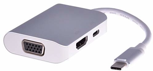 PremiumCord adapter USB 3.1 typu C na HDMI + VGA + ładowanie PD, obudowa aluminiowa