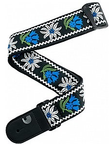 D'Addario D'Addario Woven Pasek gitarowy, Peace Love, Black and Blue 50PCLV01