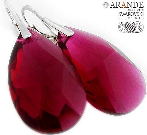 Swarovski duże kolczyki BORDO Certyfikat SREBRO