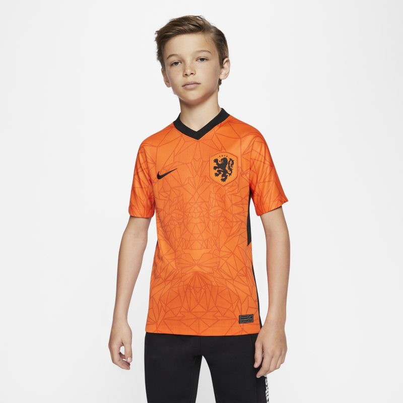 Nike Koszulka piłkarska dla dużych dzieci Netherlands 2020 Stadium Home - Pomarańczowy