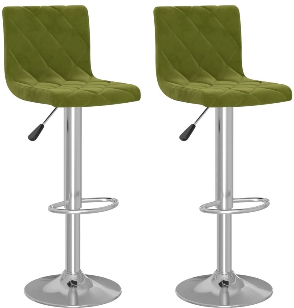 vidaXL Lumarko Stołki barowe, 2 szt., jasnozielone, obite aksamitem 333689