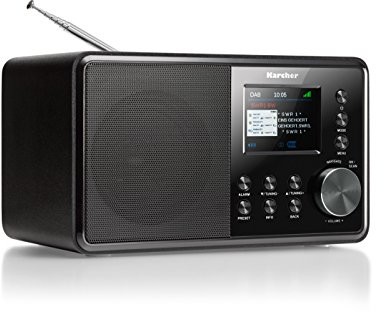 Karcher DAB DAB+ / UKW-RDS - WLAN & Bluetooth - złącze USB - AUX-IN - budzik z podwójnym alarmem, czarny. czarny DAB 3000