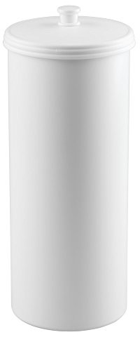 InterDesign Uchwyt na kołowrotek 93391eu Kent swobodnie stojący WC firmy  w łazience, plastik, biały, 16.002 x 16.002 x 39.37 cm 93391