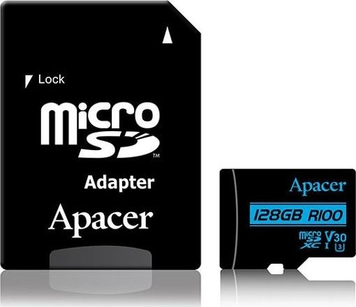 Apacer Secure Digital MicroSD 128GB UHS-I/U3 V30 AP128GMCSX10U7-R AP128GMCSX10U7-R