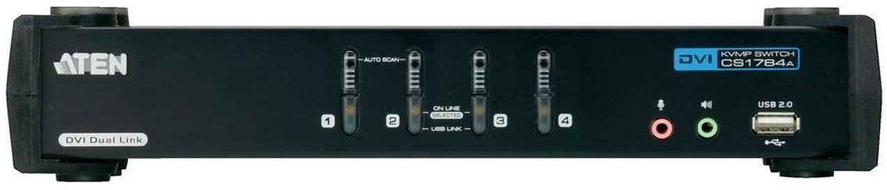 Aten przełącznik KVM CS1784A-AT-G 4 USB DVI Dual Link 2560 x 1600 px USB 2