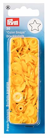 Prym 393210 kolor żółty Snaps zatrzaski kształcie gwiazdy, 30 sztuki * * * Proszę zwrócić uwagę na opis produktu * * * * * * * * * * * * * * * * * * * * *