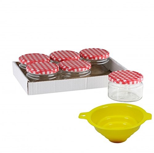 Viva Haushaltswaren Artykuły gospodarstwa domowego Viva  6 słoiki na dżem 250 ML/słoików na przetwory z nakrętką, w zestawie firmy lejek do napełniania #60971#