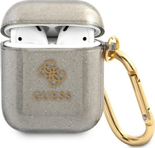 Guess Guess GUA2UCG4GK AirPods cover czarny/black Glitter Collection GUE1095BLK