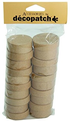 Decopatch DecoPatch małe okrągłe pudełka do ozdabiania,10 sztuk, kolor brązowy EV009O