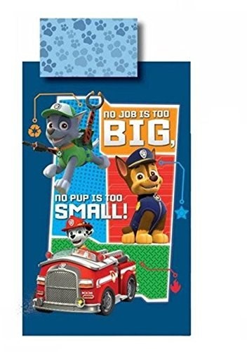 Paw Patrol ST. Paski dostępne ioannidis & seine pt20054 poszewka na kołdrę 140 x 200 cm + poszewka na poduszkę 60 x70 cm na podstawie licencji na PAT 'patrolowania poliester Niebieski PT20054