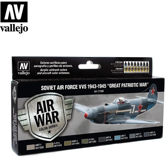 Vallejo Zestaw Air War 8 farb - 1943  To 1945 - Great Patriotic War Vallejo 71198