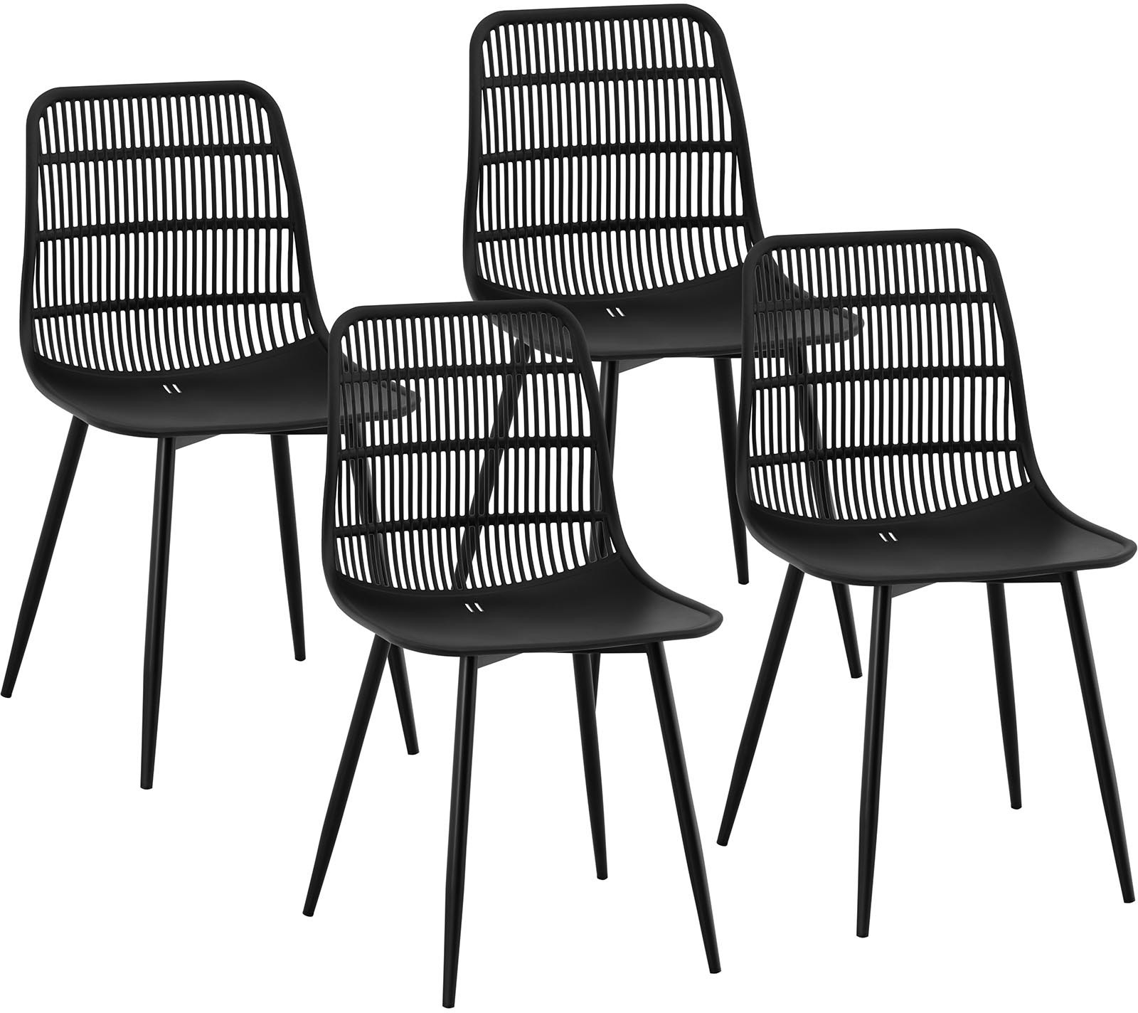 Фото - Стілець Fromm & Starck Krzesło plastikowe nowoczesne z ażurowym oparciem do 150 kg 4 szt. czarne 