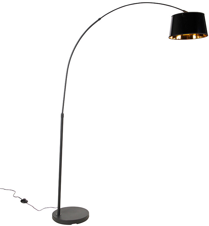 QAZQA Nowoczesna lampa łukowa czarno-złota - Arc Basic