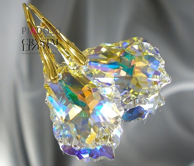 Swarovski piękne kolczyki ZŁOTE SREBRO 22AB