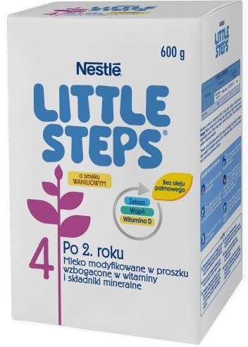 Nestle Little Steps 4 Mleko w proszku o smaku waniliowym wzbogacone w żelazo, wapń i witaminę C po 2 roku życia 600 g 1144830