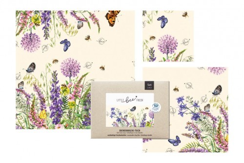 REDECKER Ekologiczne Woskowijki Do Zawijania Żywności Bees Flower Meadow 3szt. 802101